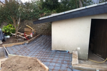 Aménagement extérieur particulier, construction d'une terrasse et plage de piscine à Nantes (44)