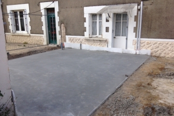 Construction d'une dalle en béton décoratif pour extension à Sainte-Pazanne (44)