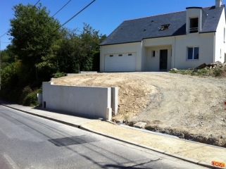 Construction mur de soutènement à Orvault (44)