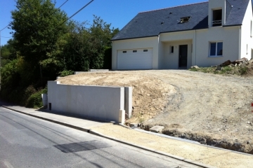 Construction mur de soutènement à Orvault (44)